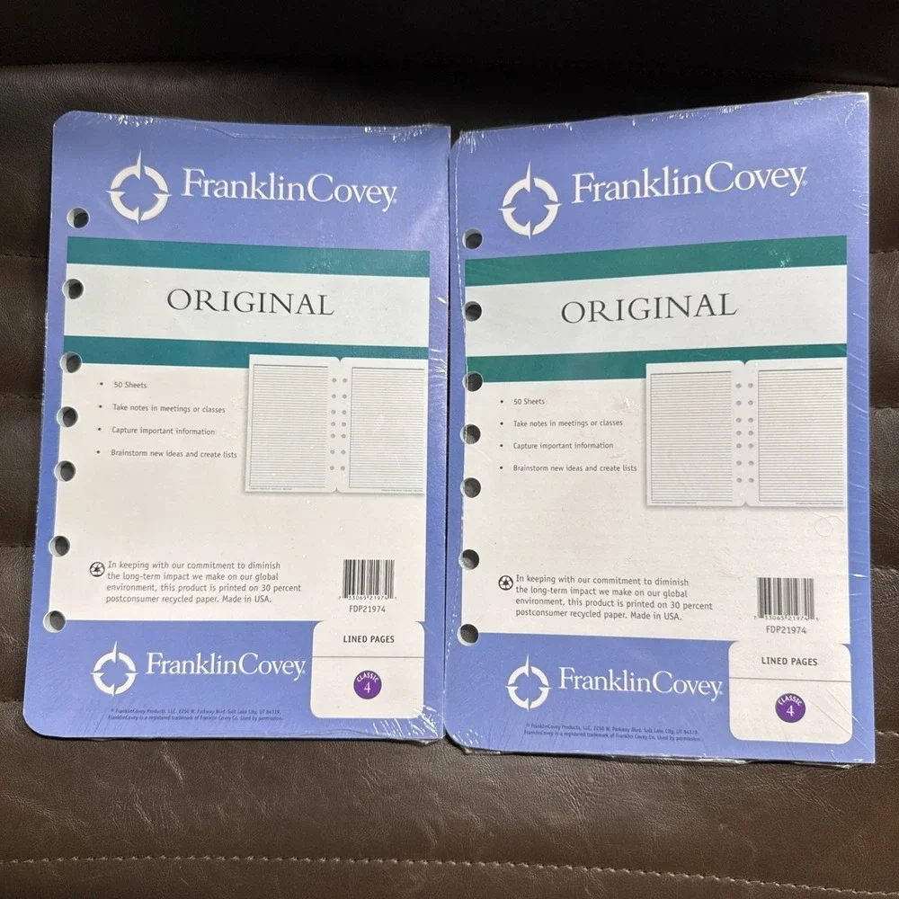 Lot 2 -Franklin Covey Classic #4 Lined Pages‎ 50 Sheets New